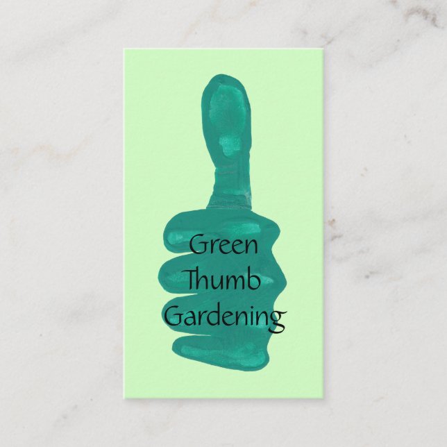 Vorlage für Grüne Thumb Garening Business Cards Visitenkarte (Vorderseite)
