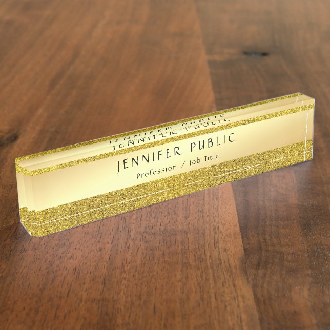 Vorlage für handgeschriebenen Text in Gold-Glitzer Namensplakette (Seite)