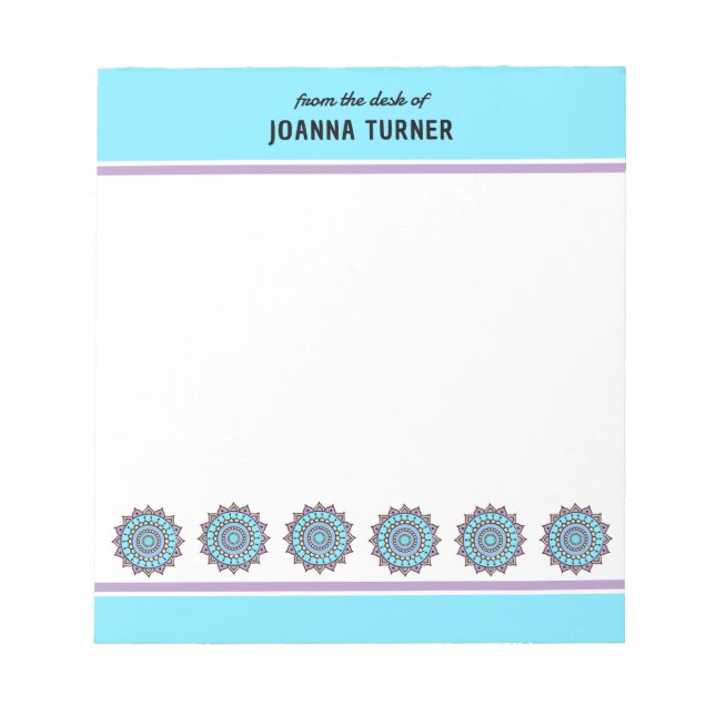 Vorlage für handgezeichnetes Mandala Notepad Notizblock (Vorderseite)
