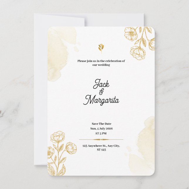 Vorlage für Hochzeitsaufforderungen (Vorderseite)