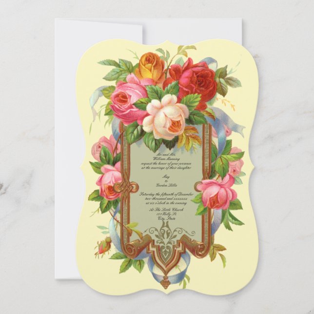 Vorlage für Hochzeitseinladungen der viktorianisch (Vorderseite)