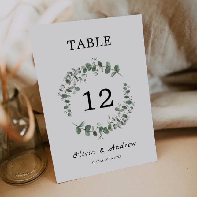 Vorlage für Hochzeitskarten für Grünpflanzen (Greenery wedding table cards template)