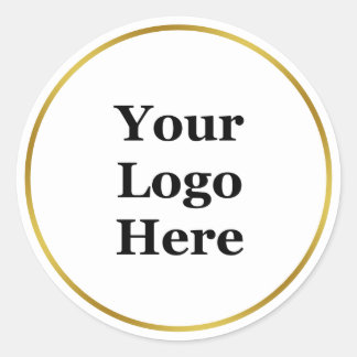 Vorlage für Ihr Business Gold und Weiß-Logo Runder Aufkleber