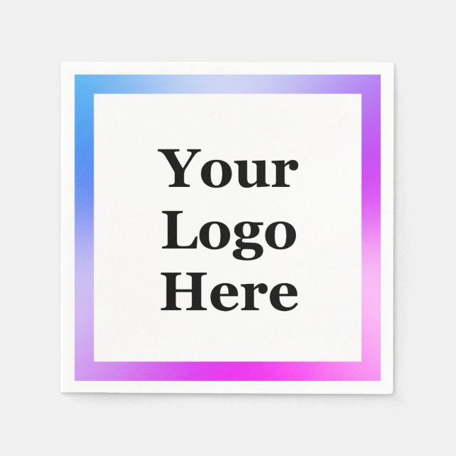 Vorlage für Ihr Lila Logo in Business Blue Serviette (Vorderseite)