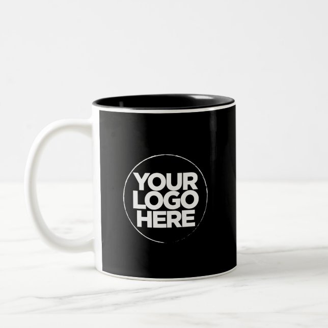 Vorlage für Ihre Logo-Sonderfarben Schwarze Tasse (Links)