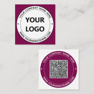 Vorlage für Ihre Logo- und QR-Briefmarke Quadratische Visitenkarte