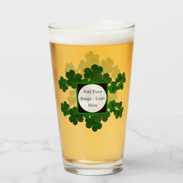 Vorlage für irische grüne Kleeblätter Closing-Logo Glas (Vorne (Gefüllt))