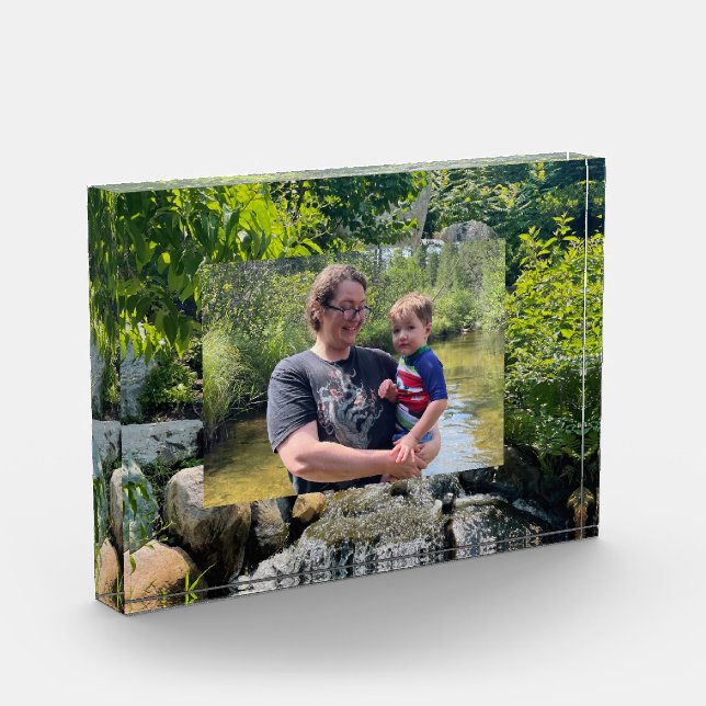 Vorlage für kaskadierende Waldwasserfallbäume Fotoblock (Links)