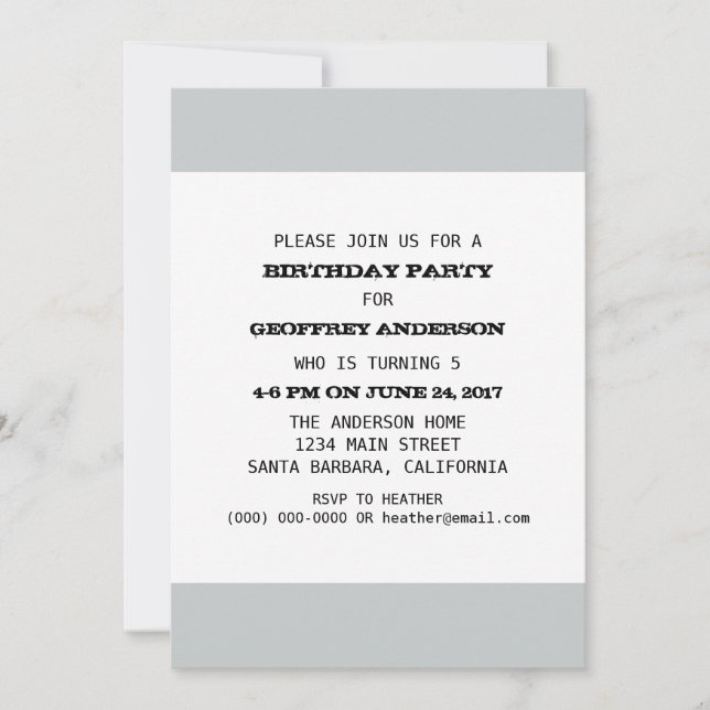 Vorlage für Kid Birthday (Vorderseite)