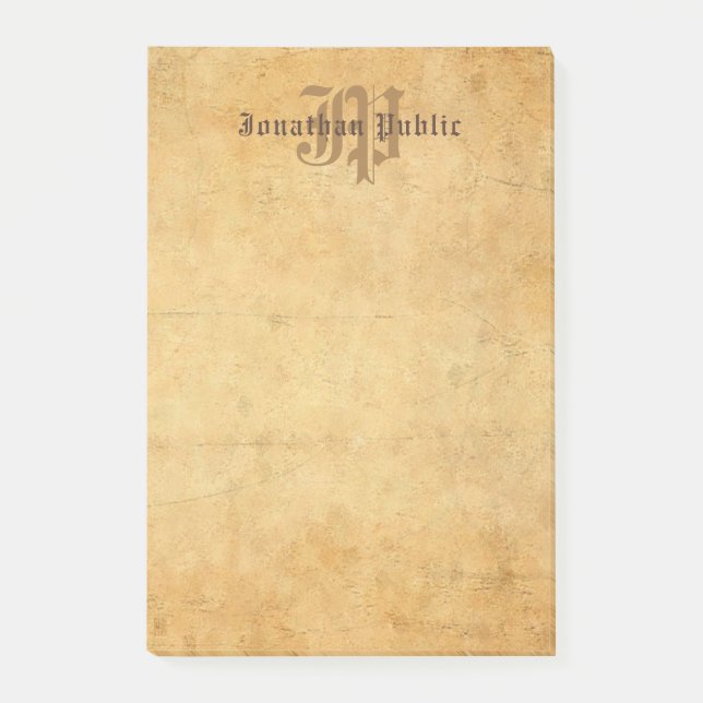 Vorlage für klassische handgeschriebene Monogramme Post-it Klebezettel (Vorderseite)