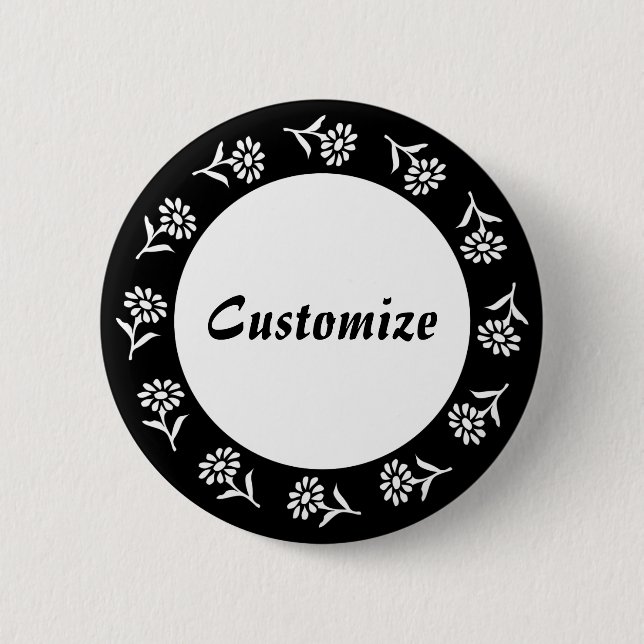 Vorlage für kleine Blume - B&W Button (Vorderseite)