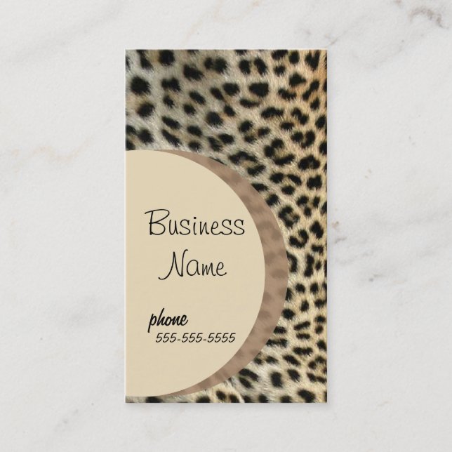 Vorlage für Leopard Print Business Card Visitenkarte (Vorderseite)