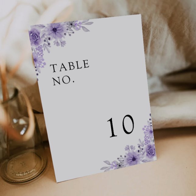 Vorlage für lila Hochzeitstabellen (Purple Wedding Table Cards Template)