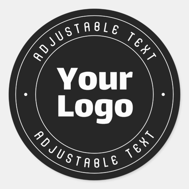 Vorlage für Logos und bearbeiteten Text | Schwarz  Runder Aufkleber (Vorderseite)