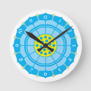 Vorlage für Lotus-Blume Runde Wanduhr