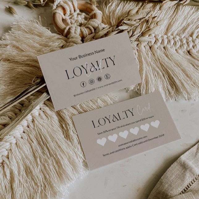 Vorlage für Loyalitätskarten, Boho Kundenbindungsk Treuekarte (Loyalty Card Template, Boho Customer Loyalty Cards)