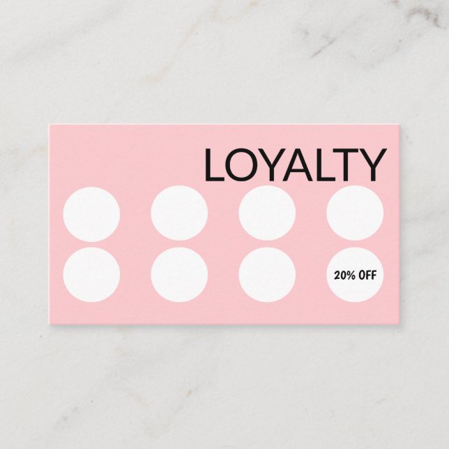 Vorlage für Loyalty Business Card in rosa Visitenkarte (Vorderseite)