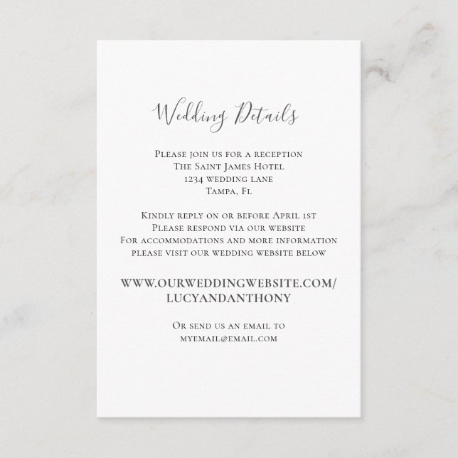Vorlage für Minimalistische einfache Hochzeitdetai (Vorderseite)