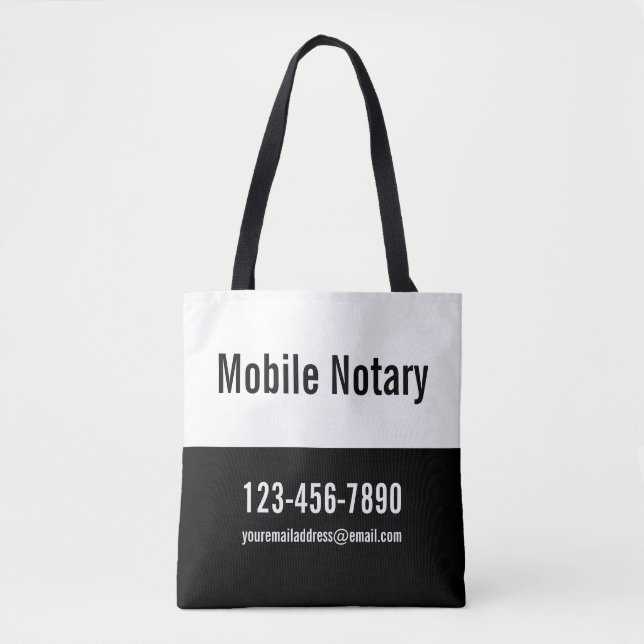 Vorlage für mobile Notare in Schwarz und Weiß Tasche (Vorderseite)