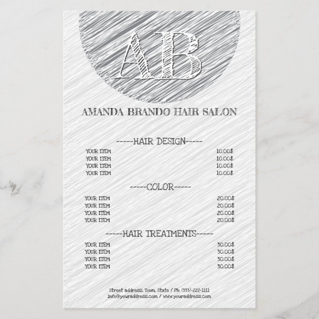 Vorlage für moderne graue Stroke Hintergrundpreisl Flyer (Vorne)