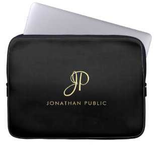 Vorlage für Monogramm mit dem besten Top-Gold-Look Laptopschutzhülle
