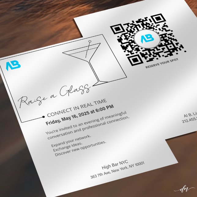 Vorlage für Networking-Einladung (Modern networking invitation design with front and back details displayed for full event experience)