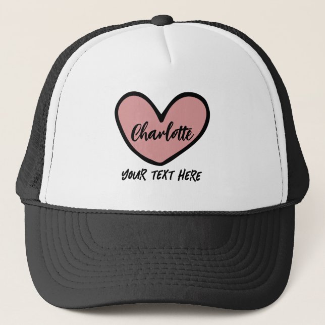 Vorlage für Niedliches Sweet Heart Pattern für ben Truckerkappe (Vorderseite)