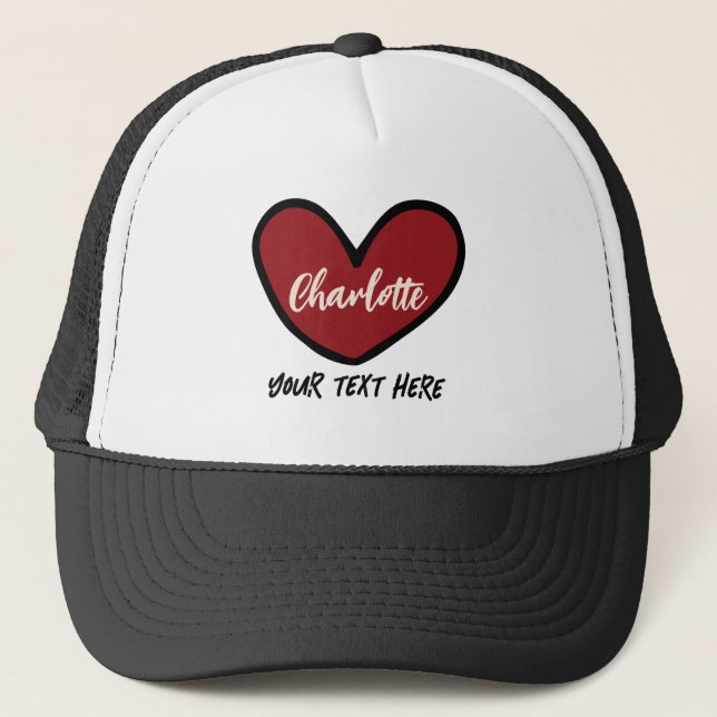 Vorlage für Niedliches Sweet Heart Pattern für ben Truckerkappe (Vorderseite)