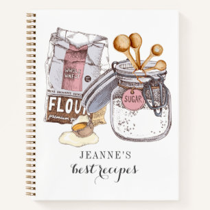 Vorlage für personalisierte Cook Baker Koch-Rezept Notizbuch
