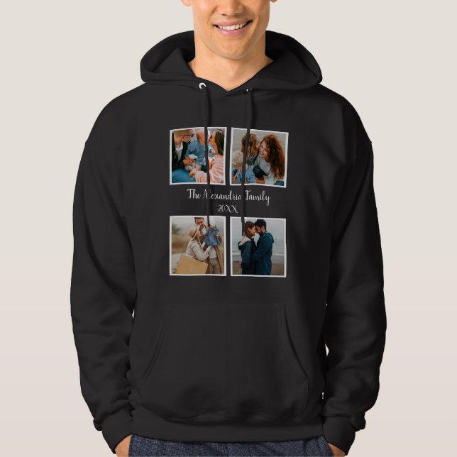 Vorlage für personalisierte Gruppe 4 Foto-Collage Hoodie (Vorderseite)