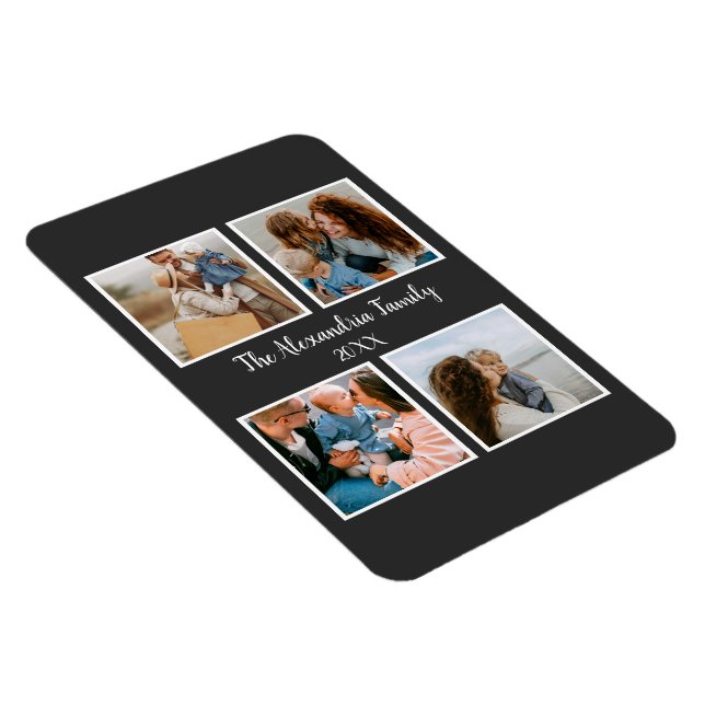 Vorlage für personalisierte Gruppe 4 Foto-Collage Magnet (Rechte Seite)