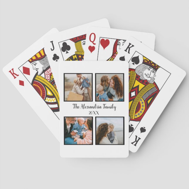 Vorlage für personalisierte Gruppe 4 Foto-Collage Spielkarten (Rückseite)