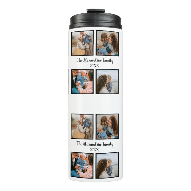 Vorlage für personalisierte Gruppe 4 Foto-Collage Thermosbecher (Vorderseite)