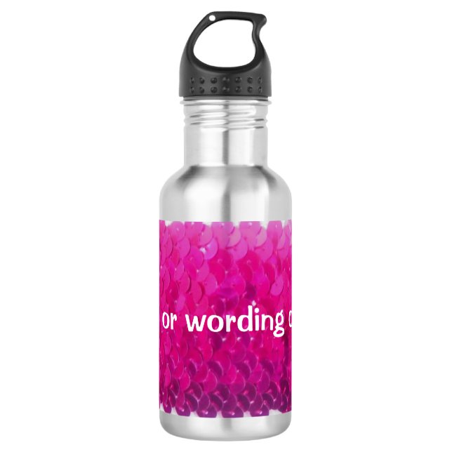 Vorlage für personalisierte rosa Sequenzen Trinkflasche (Vorderseite)