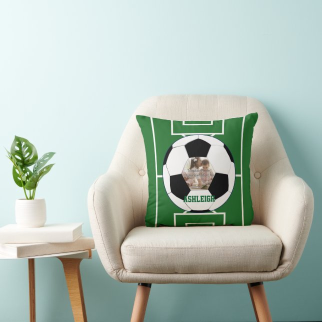 Vorlage für personalisierten Fußball und Feldfoto Kissen (Stuhl )