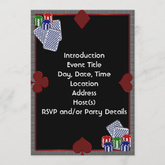 Vorlage für Poker-Party Einladungen