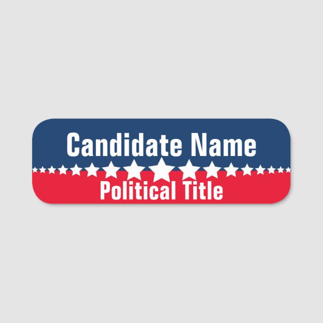 Vorlage für politische Kampagnen Namensschild (Vorderseite)