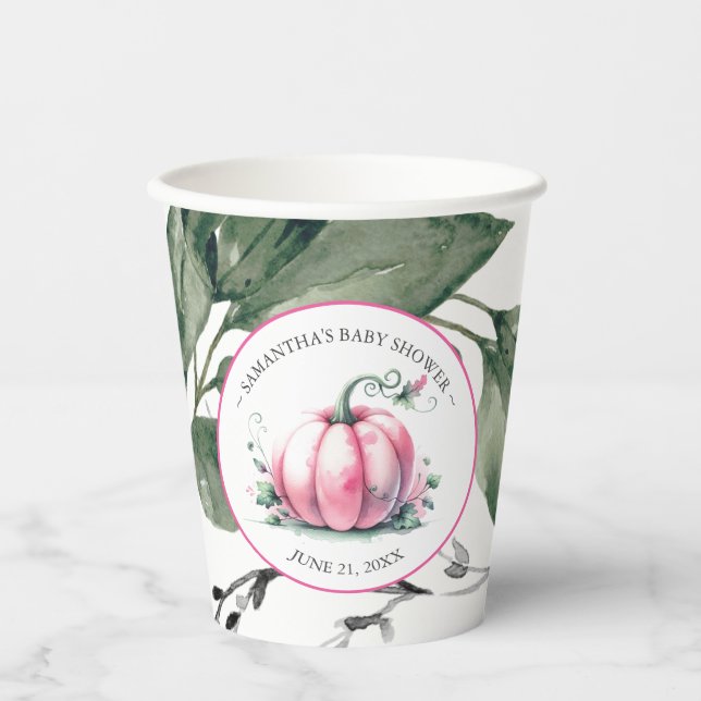 Vorlage für Pumpkin Baby-Duschpapierkästen Pappbecher (Vorderseite)