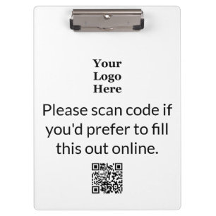 Vorlage für QR-Code für Schwarz/Weiß-Logos in Unte Klemmbrett
