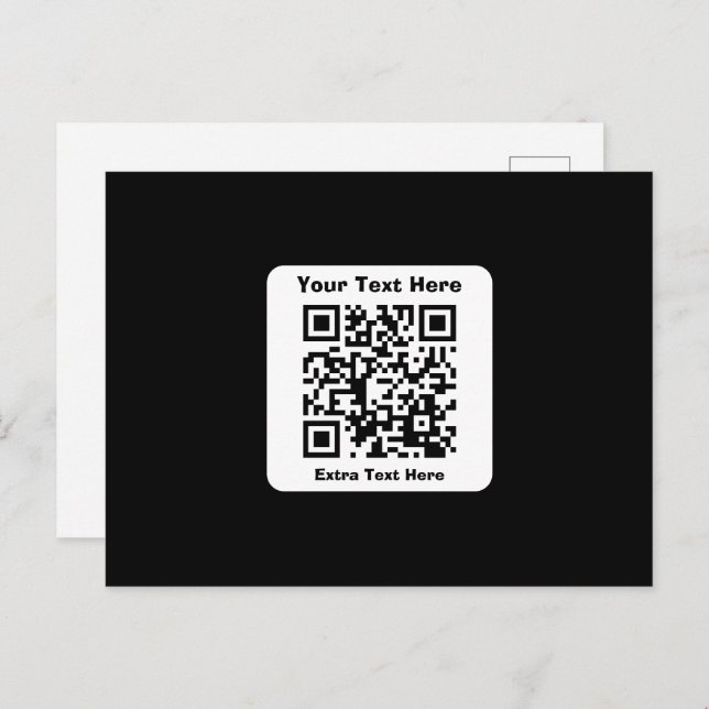 Vorlage für QR-Code mit bearbeitbarem Text (Vorne/Hinten)