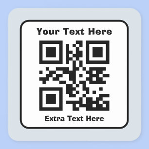 Vorlage für QR-Code mit bearbeitbarem Text Quadratischer Aufkleber