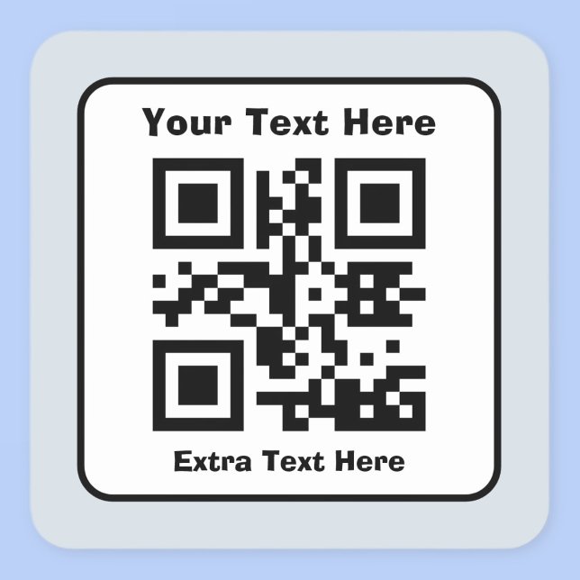 Vorlage für QR-Code mit bearbeitbarem Text Quadratischer Aufkleber (Von Creator hochgeladen)