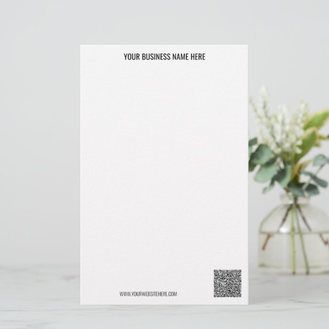 Vorlage für QR-Code und Text-Business-Stationierun Briefpapier (Stehend Vorderseite)