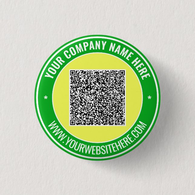Vorlage für QR-Code und Text-Werbefläche Button (Vorderseite)