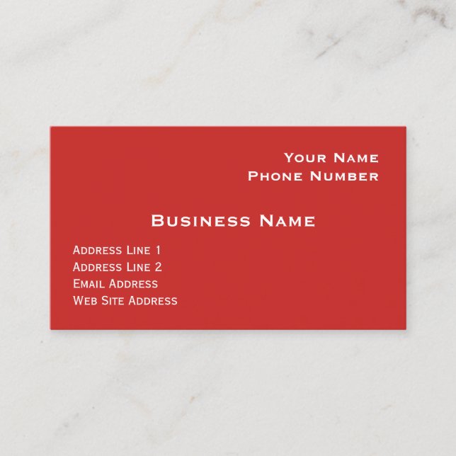 Vorlage für Red Semi Gloss Business Card Visitenkarte (Vorderseite)