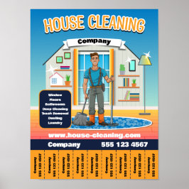 Vorlage für Reinigungsdienste im Haus Poster
