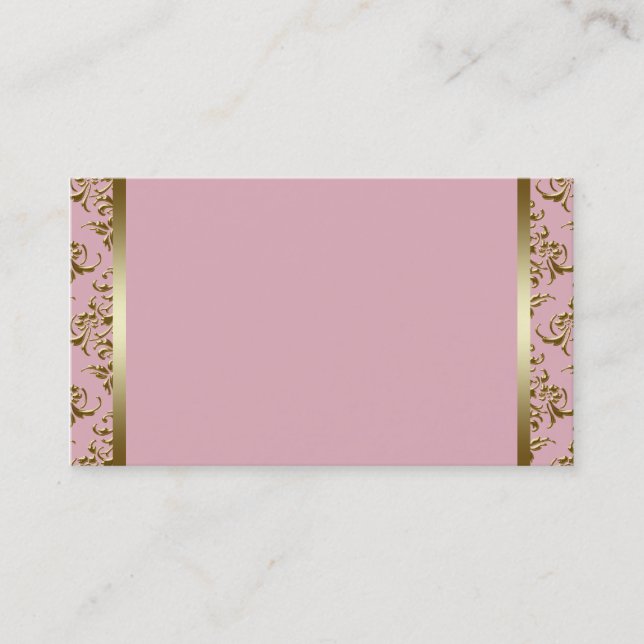 Vorlage für rosa und goldene Damaskus-Visitenkarte Visitenkarte (Vorderseite)