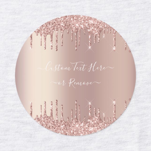 Vorlage für Rose-Gold-Glitzer-Labels mit benutzerd Etiketten (Design 1)