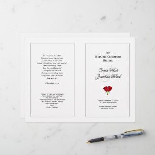 Vorlage für rote Rosen zum Hochzeitsprogramm