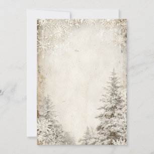 Vorlage für rustikale Winterbaum-Einladung VINTA